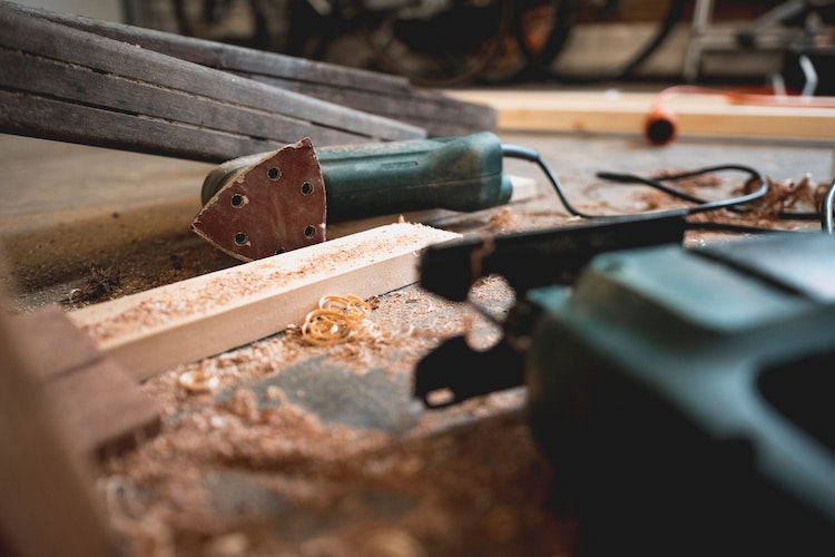 A picture of cut up wood and tools